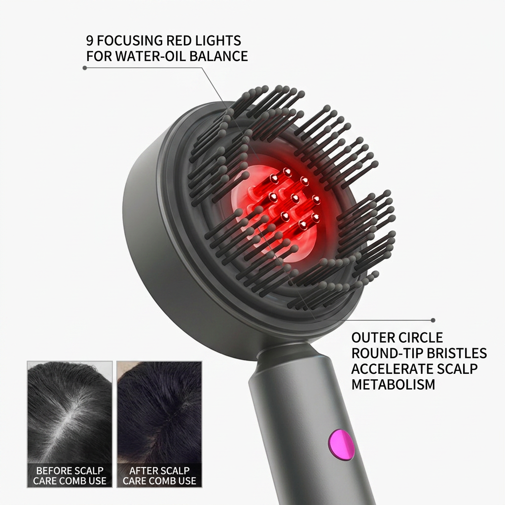 Electric Kneading Scalp Massager with Red Light & EMS Therapy