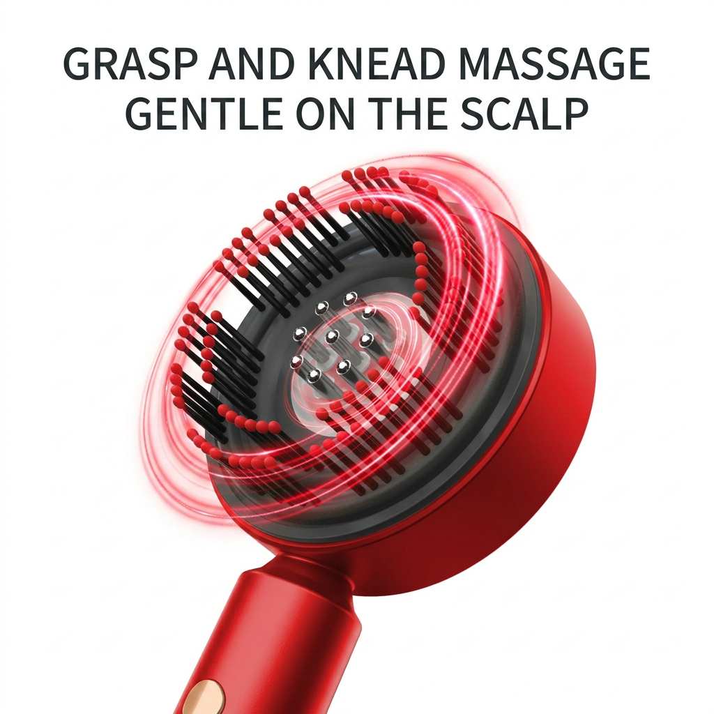 Electric Kneading Scalp Massager with Red Light & EMS Therapy